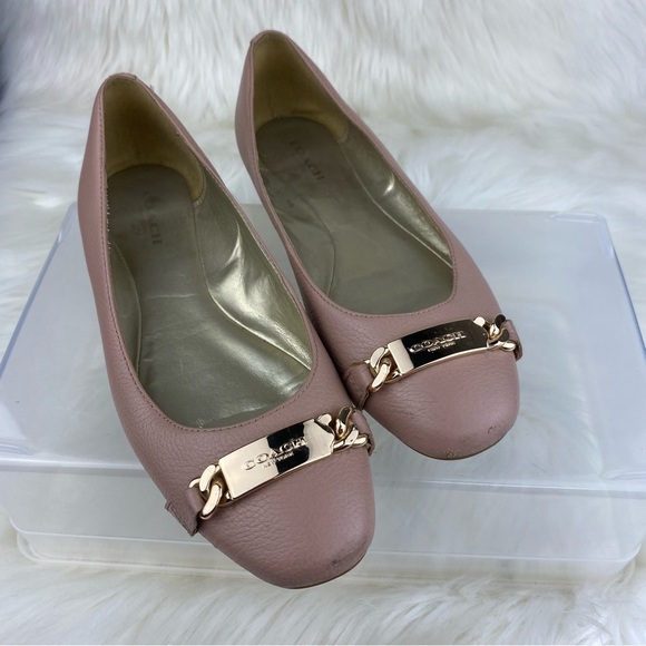 COACH BIANCA MAUVE LEATHER BALLET FLATS-LOAFERS SHOES SIZE 7 - Picture 1 of 11